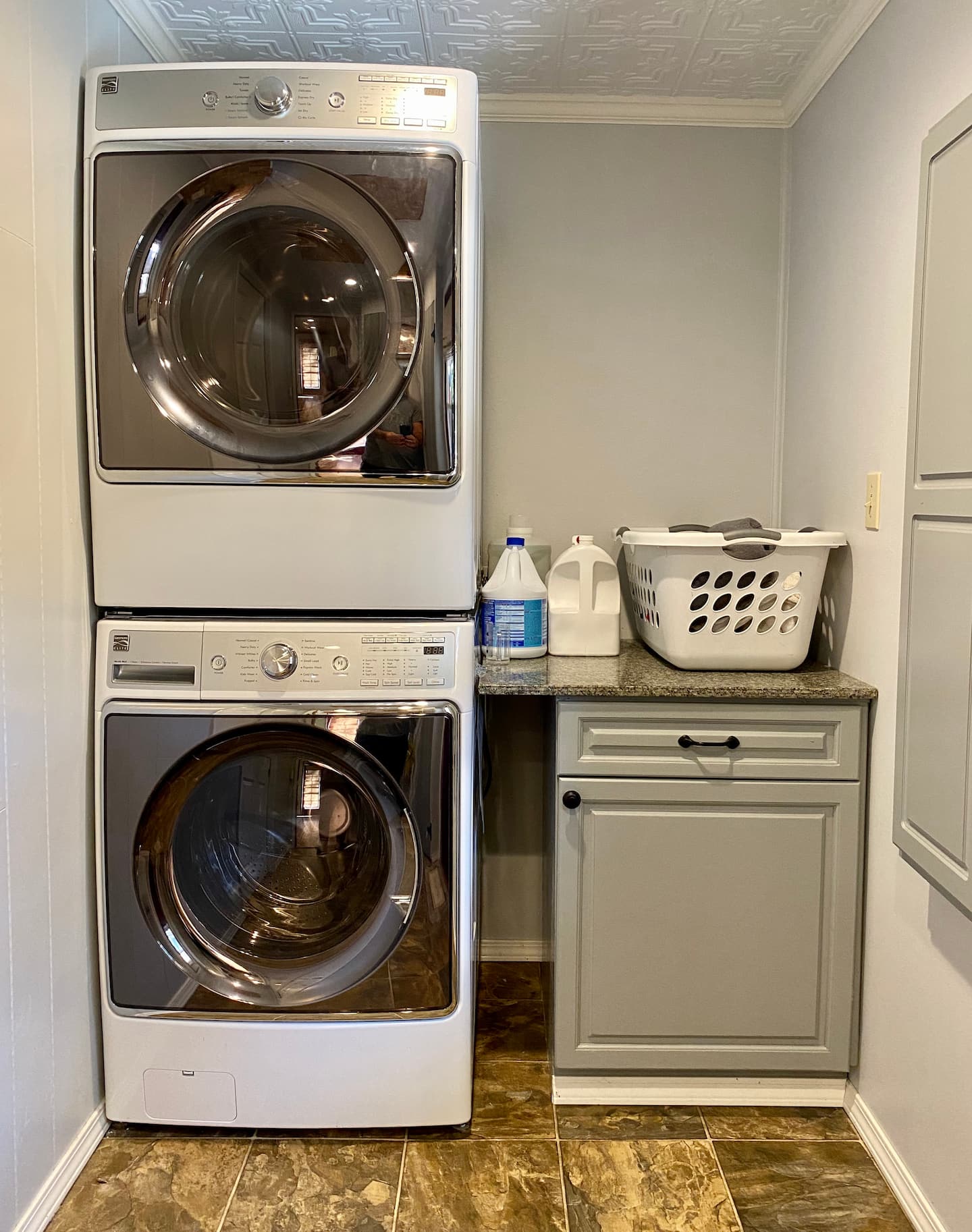 Laundry is available to guests through the bathroom at the back of the cabin