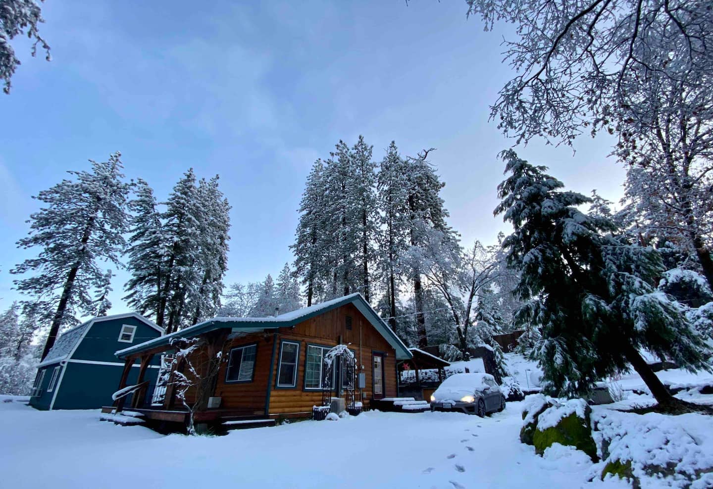 We get some snow from time to time! When we do, getting up the driveway can be tricky. But it doesn't usually stick for long.